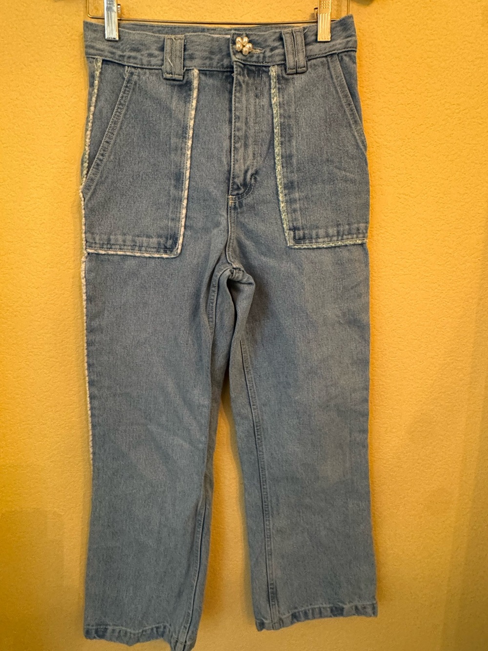 Zara High-Rise Tweed Trimmed Boyfriend Jeans Size 2